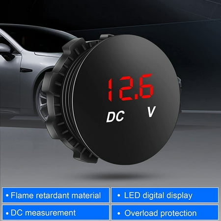 2 Pieces DC 12-24 V Car Voltmeter Mini Digital Display Voltage Meter Waterproof Voltage Gauge Round Shiny Panel Voltmeter with Waterproof LED Digital Display Compatible with Vehicle Truck Red 2 Pieces DC 12-24 V Car Voltmeter Mini Digital Display Voltage Meter Waterproof Voltage Gauge Round Shiny Panel Voltmeter with Waterproof LED Digital Display Compatible with Vehicle Truck Red